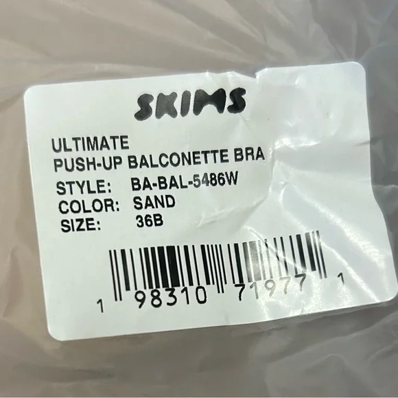 SKIMS 36B Ultimate Push-Up Balconette Bra- Sand- NWT - Picture 2 of 2